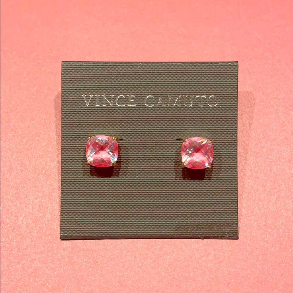 Vince Camuto Genuine Cubic Zirconia CZ Pink Studs